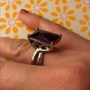 Vintage purple stone costume jewelry ring